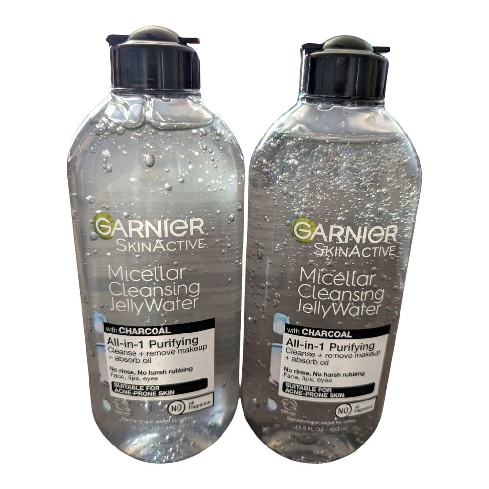 2X Garnier Micellar Cleansing Jelly Water All In 1 Charcoal Purifying Set Of 2
